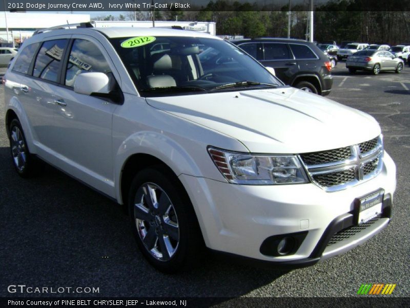 Ivory White Tri-Coat / Black 2012 Dodge Journey Crew AWD