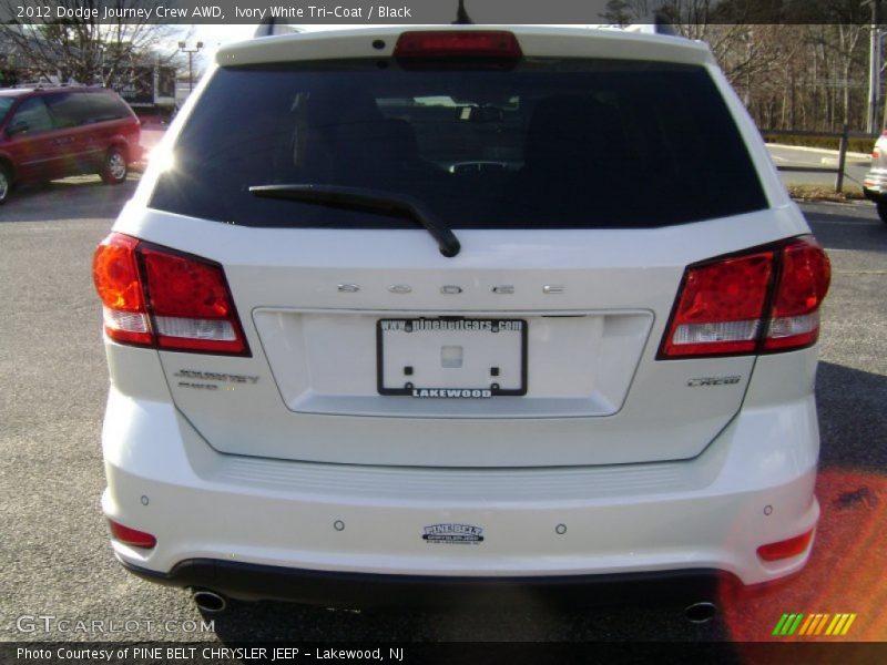 Ivory White Tri-Coat / Black 2012 Dodge Journey Crew AWD