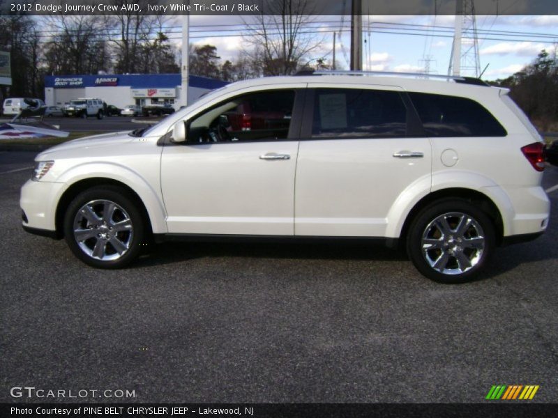 Ivory White Tri-Coat / Black 2012 Dodge Journey Crew AWD