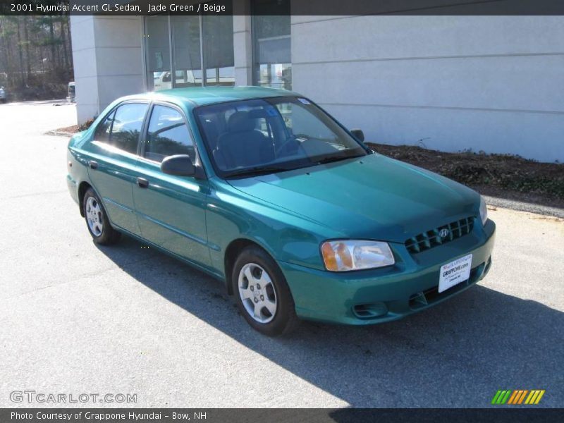 Jade Green / Beige 2001 Hyundai Accent GL Sedan