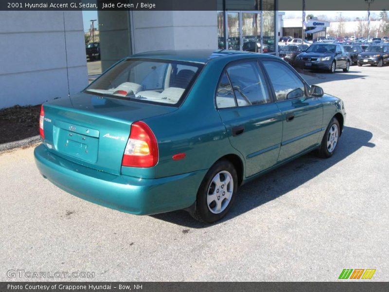 Jade Green / Beige 2001 Hyundai Accent GL Sedan