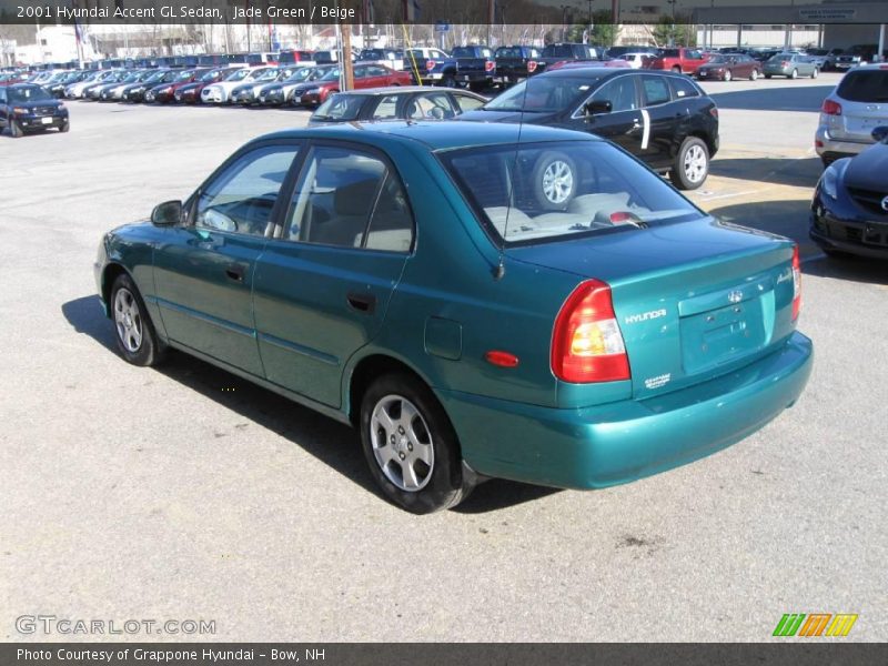 Jade Green / Beige 2001 Hyundai Accent GL Sedan