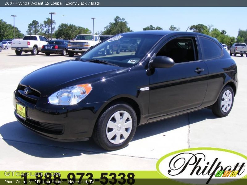 Ebony Black / Black 2007 Hyundai Accent GS Coupe