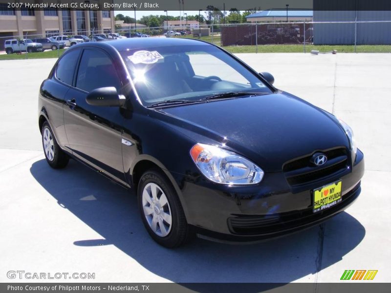 Ebony Black / Black 2007 Hyundai Accent GS Coupe