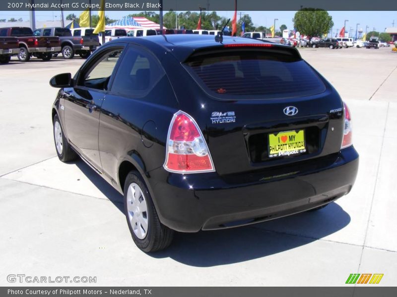 Ebony Black / Black 2007 Hyundai Accent GS Coupe