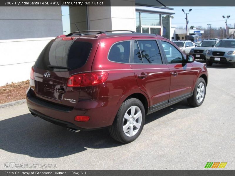 Dark Cherry Red / Beige 2007 Hyundai Santa Fe SE 4WD