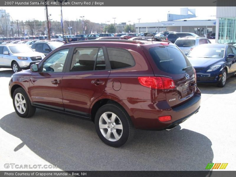 Dark Cherry Red / Beige 2007 Hyundai Santa Fe SE 4WD