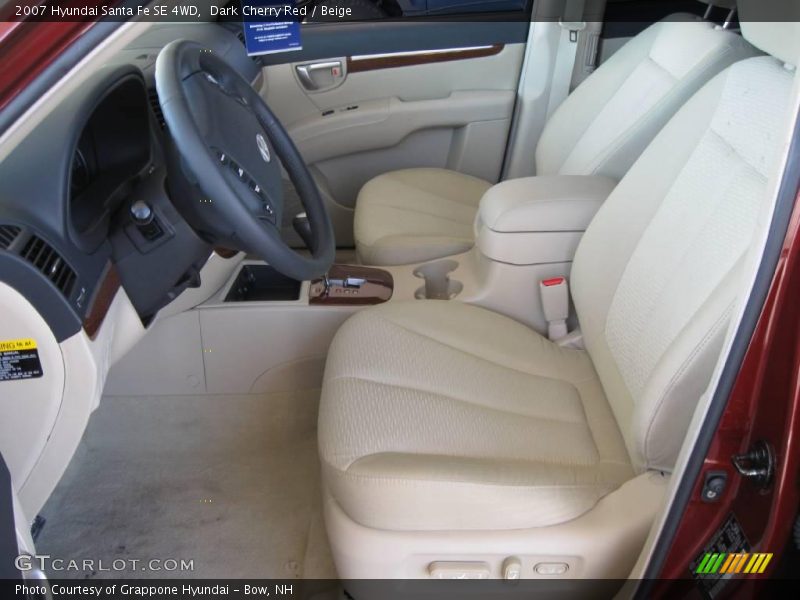 Dark Cherry Red / Beige 2007 Hyundai Santa Fe SE 4WD