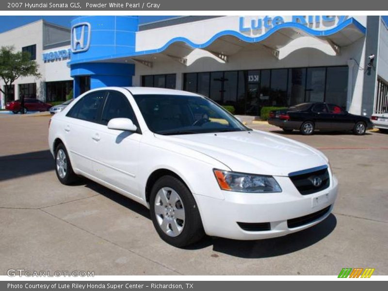 Powder White Pearl / Gray 2007 Hyundai Sonata GLS