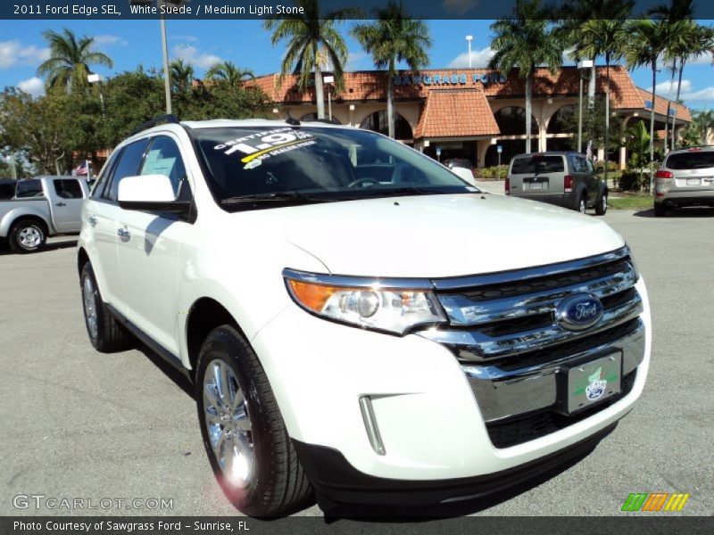 White Suede / Medium Light Stone 2011 Ford Edge SEL