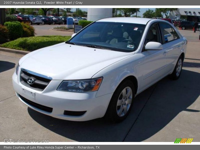 Powder White Pearl / Gray 2007 Hyundai Sonata GLS