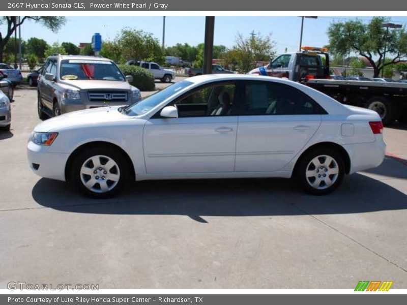 Powder White Pearl / Gray 2007 Hyundai Sonata GLS