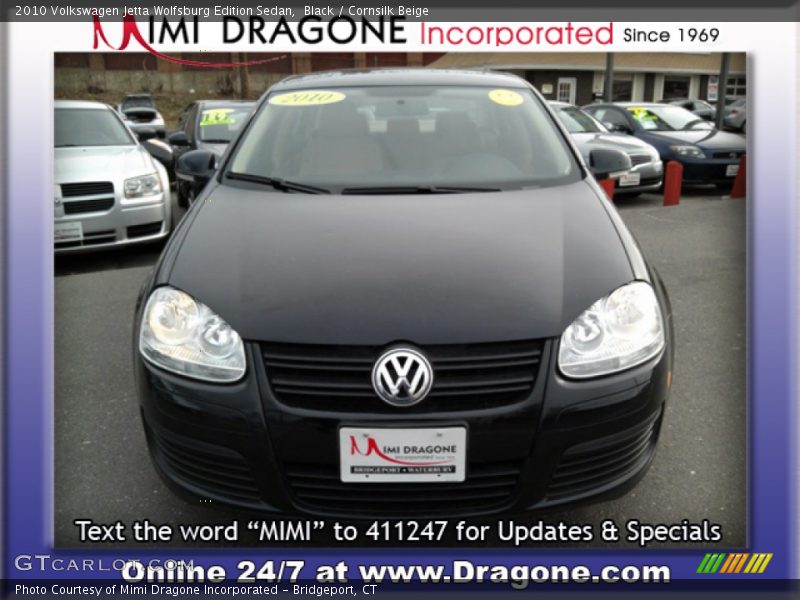 Black / Cornsilk Beige 2010 Volkswagen Jetta Wolfsburg Edition Sedan