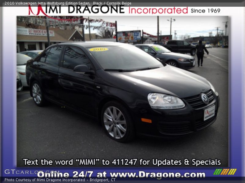 Black / Cornsilk Beige 2010 Volkswagen Jetta Wolfsburg Edition Sedan