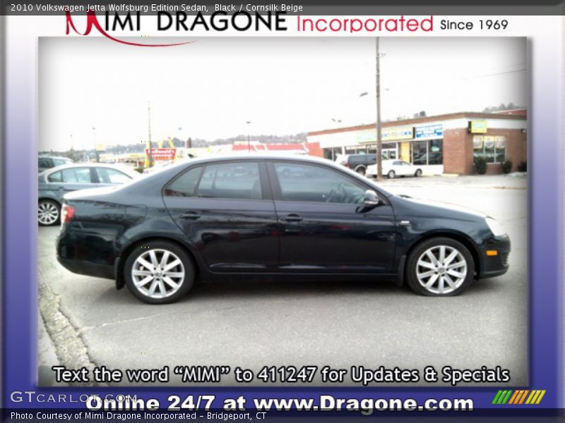 Black / Cornsilk Beige 2010 Volkswagen Jetta Wolfsburg Edition Sedan