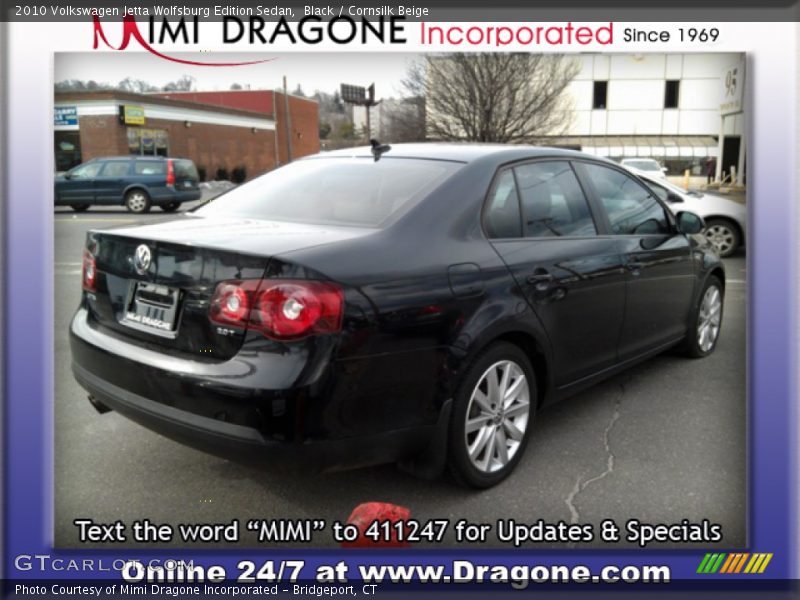 Black / Cornsilk Beige 2010 Volkswagen Jetta Wolfsburg Edition Sedan