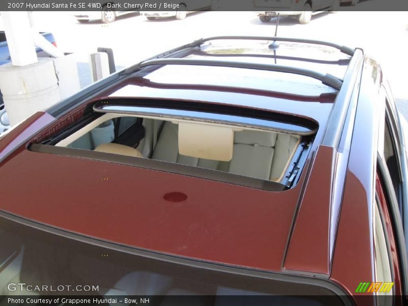 Dark Cherry Red / Beige 2007 Hyundai Santa Fe SE 4WD