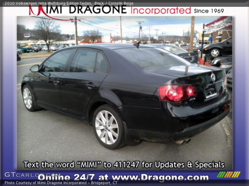 Black / Cornsilk Beige 2010 Volkswagen Jetta Wolfsburg Edition Sedan