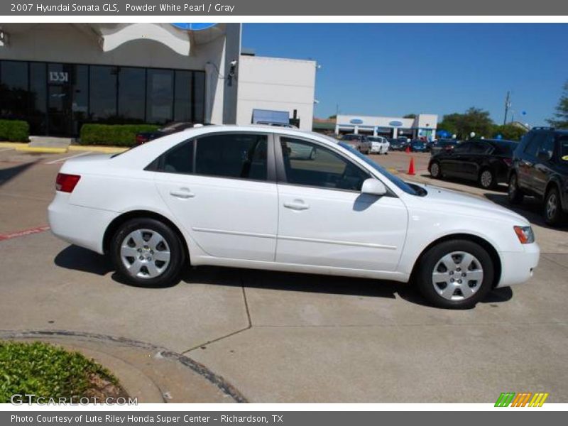 Powder White Pearl / Gray 2007 Hyundai Sonata GLS