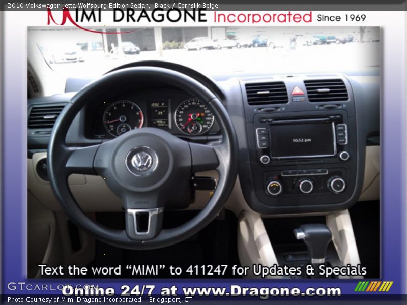 Black / Cornsilk Beige 2010 Volkswagen Jetta Wolfsburg Edition Sedan