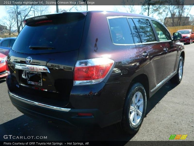 Sizzling Crimson Mica / Sand Beige 2013 Toyota Highlander V6