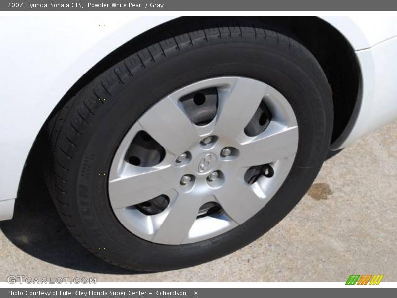 Powder White Pearl / Gray 2007 Hyundai Sonata GLS