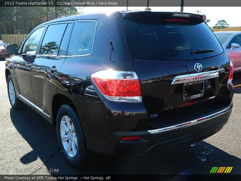 Sizzling Crimson Mica / Sand Beige 2013 Toyota Highlander V6
