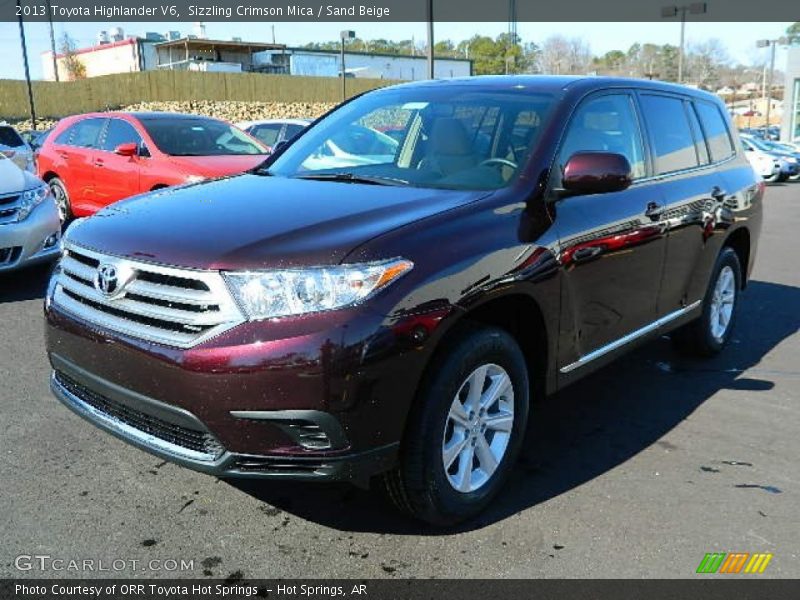 Sizzling Crimson Mica / Sand Beige 2013 Toyota Highlander V6