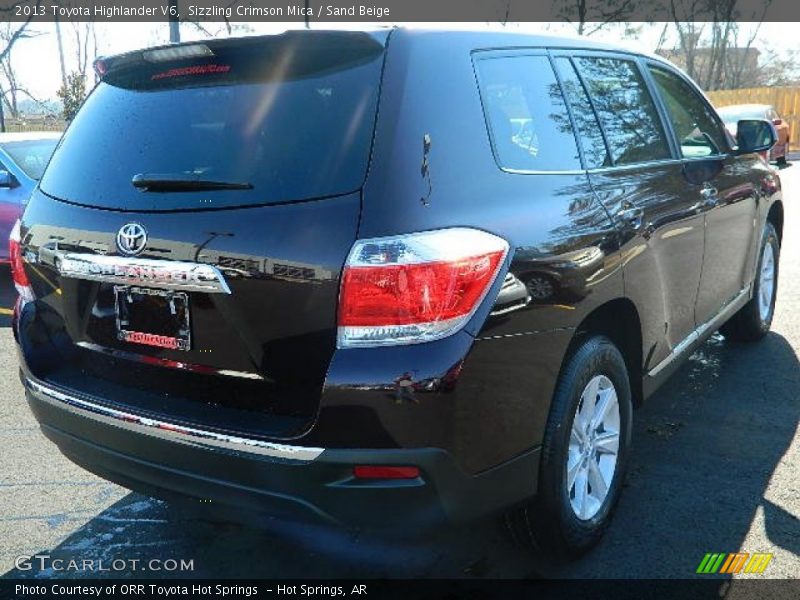 Sizzling Crimson Mica / Sand Beige 2013 Toyota Highlander V6