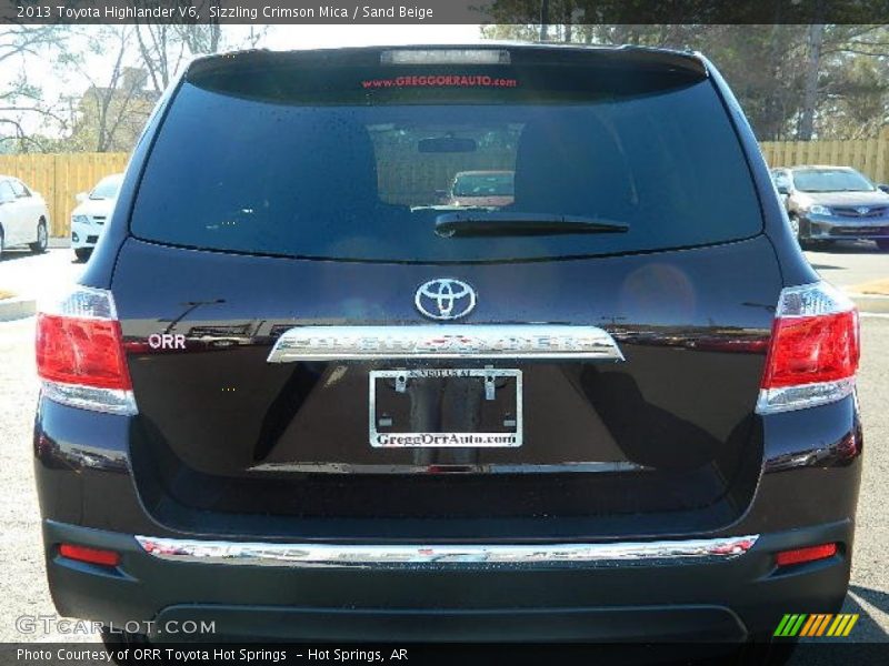 Sizzling Crimson Mica / Sand Beige 2013 Toyota Highlander V6