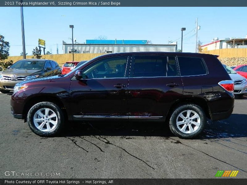 Sizzling Crimson Mica / Sand Beige 2013 Toyota Highlander V6