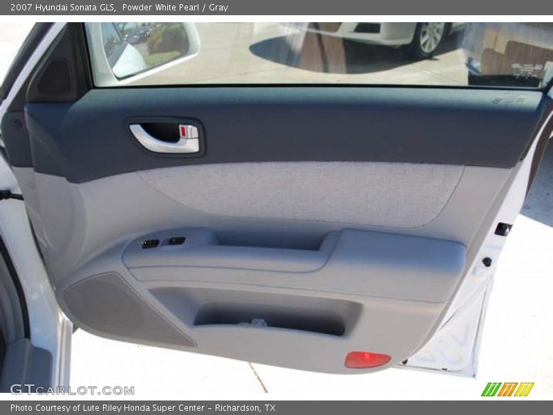 Powder White Pearl / Gray 2007 Hyundai Sonata GLS