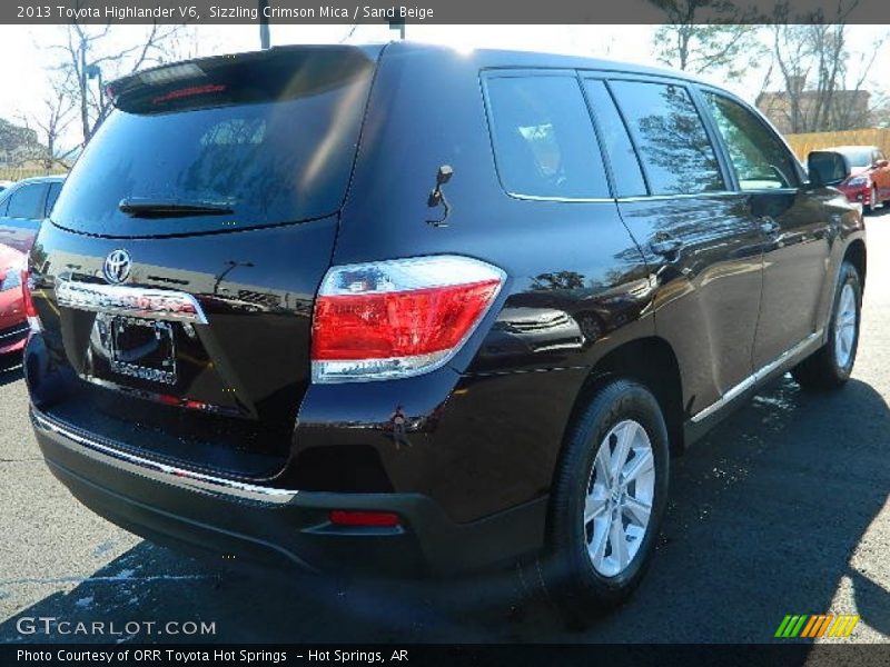 Sizzling Crimson Mica / Sand Beige 2013 Toyota Highlander V6