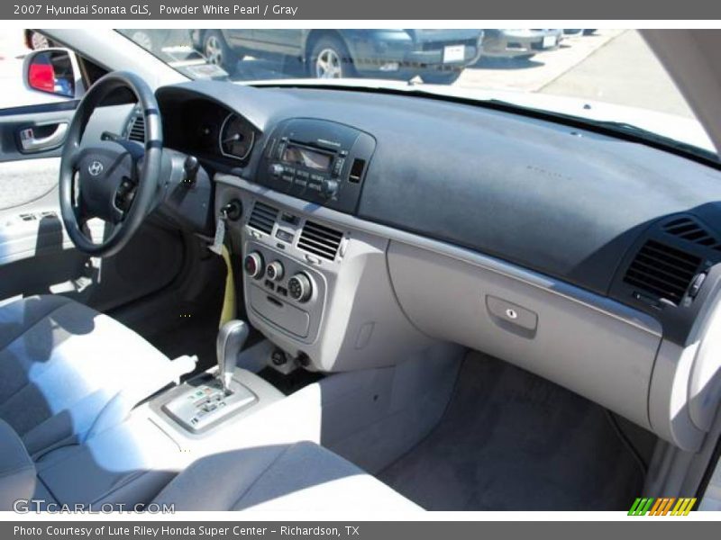 Powder White Pearl / Gray 2007 Hyundai Sonata GLS