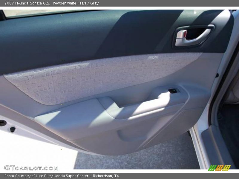 Powder White Pearl / Gray 2007 Hyundai Sonata GLS
