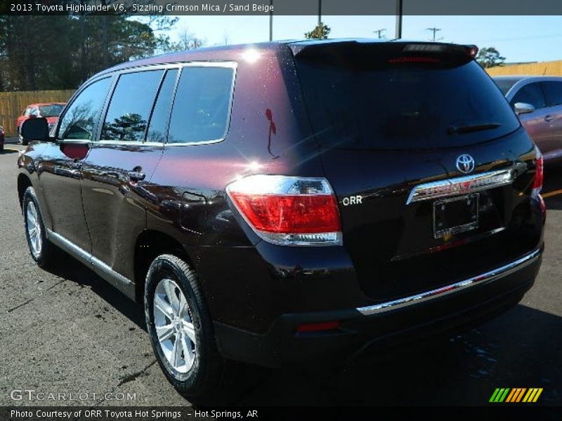 Sizzling Crimson Mica / Sand Beige 2013 Toyota Highlander V6
