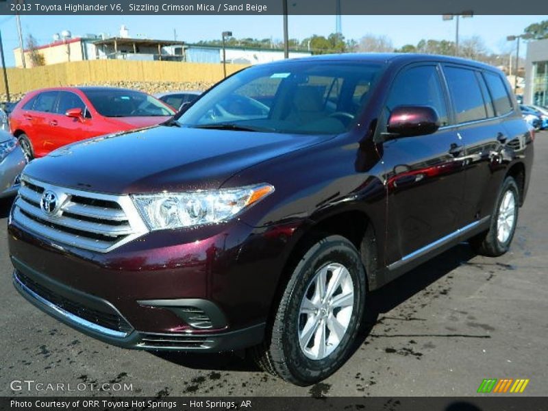 Sizzling Crimson Mica / Sand Beige 2013 Toyota Highlander V6
