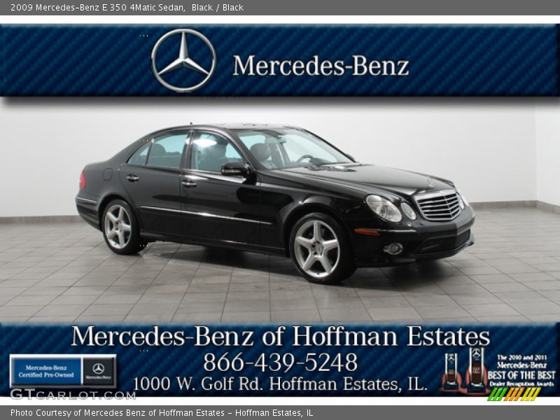 Black / Black 2009 Mercedes-Benz E 350 4Matic Sedan