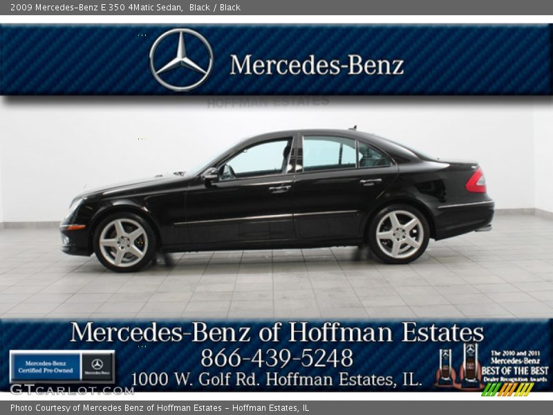 Black / Black 2009 Mercedes-Benz E 350 4Matic Sedan