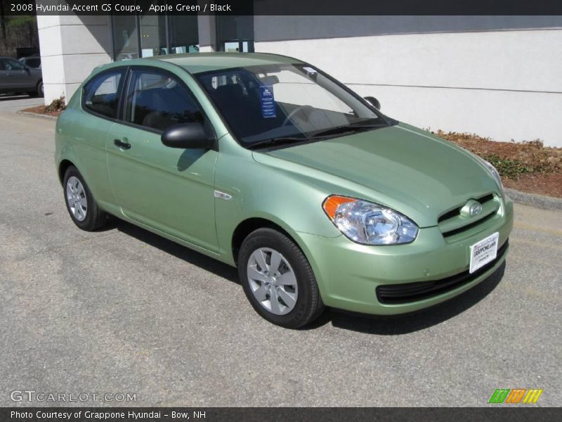 Apple Green / Black 2008 Hyundai Accent GS Coupe