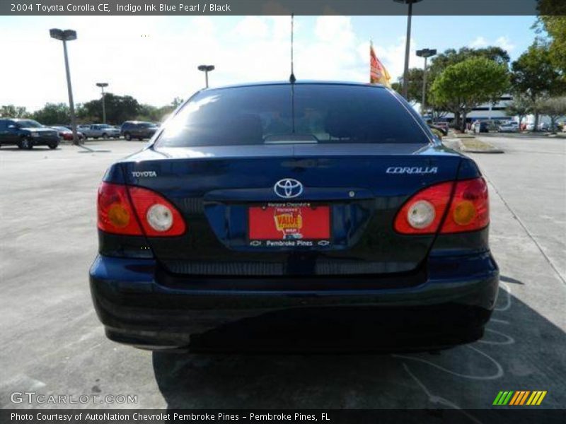 Indigo Ink Blue Pearl / Black 2004 Toyota Corolla CE