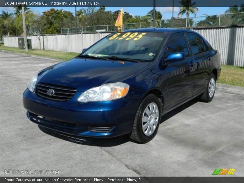Indigo Ink Blue Pearl / Black 2004 Toyota Corolla CE