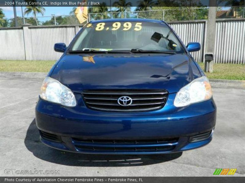 Indigo Ink Blue Pearl / Black 2004 Toyota Corolla CE