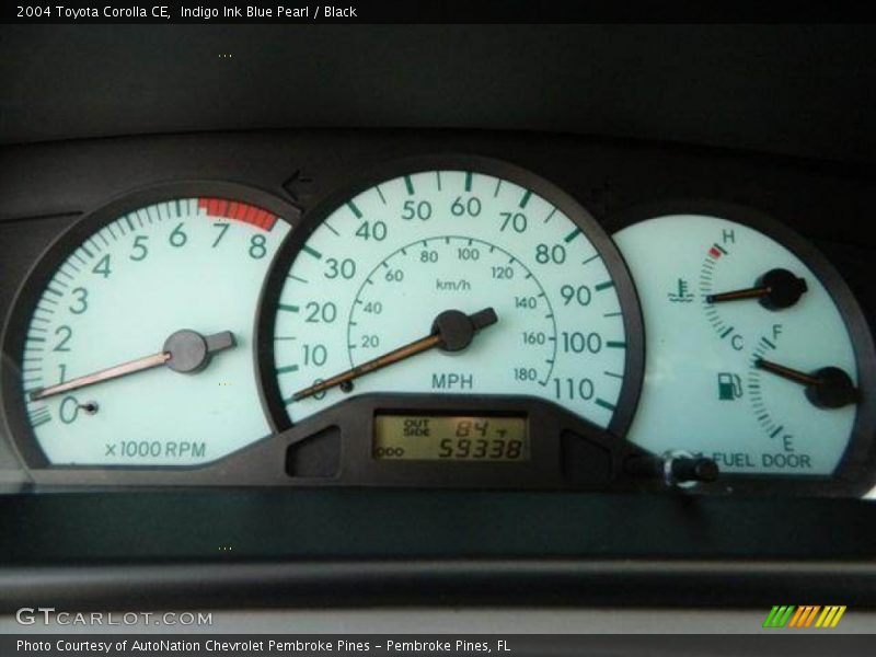 Indigo Ink Blue Pearl / Black 2004 Toyota Corolla CE