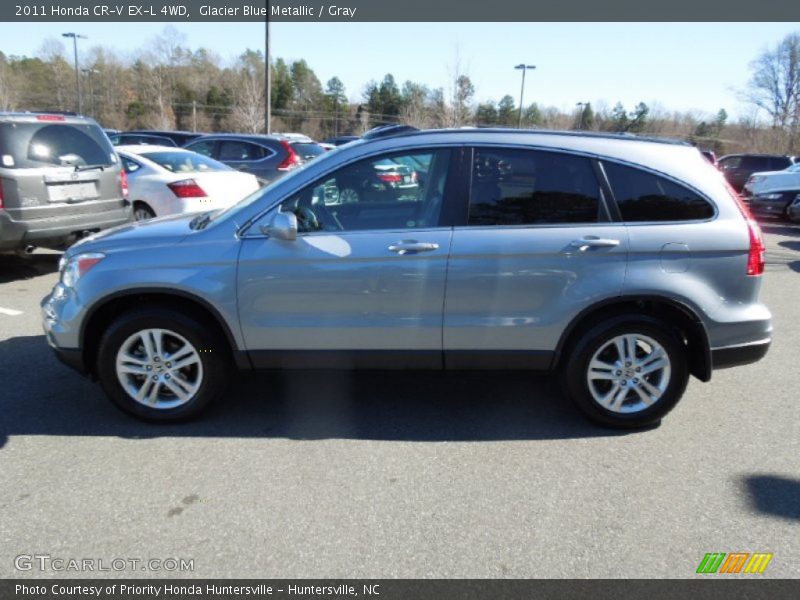 Glacier Blue Metallic / Gray 2011 Honda CR-V EX-L 4WD