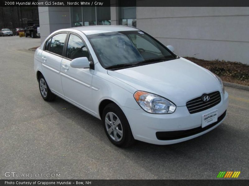 Nordic White / Gray 2008 Hyundai Accent GLS Sedan