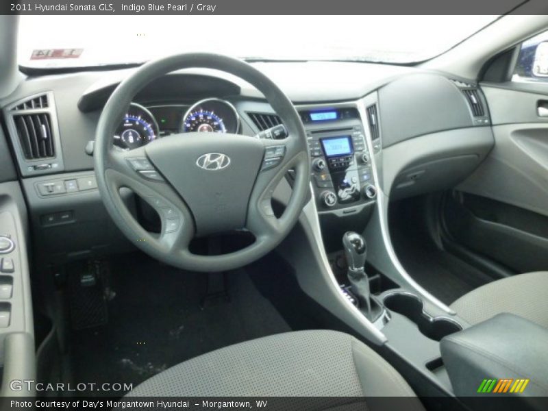 Indigo Blue Pearl / Gray 2011 Hyundai Sonata GLS