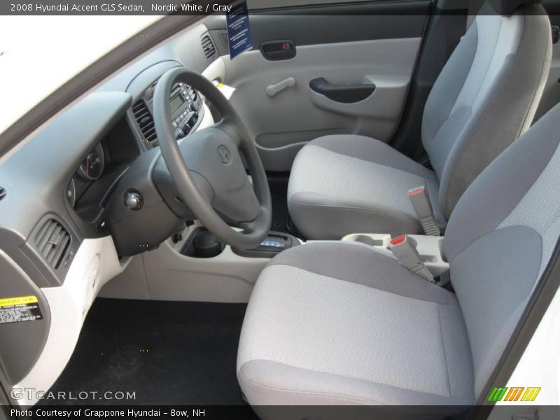 Nordic White / Gray 2008 Hyundai Accent GLS Sedan