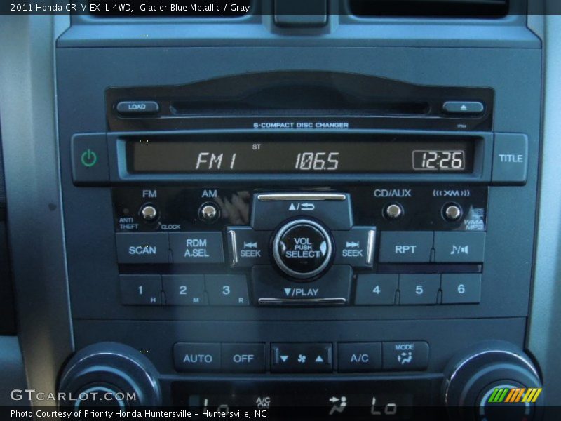 Glacier Blue Metallic / Gray 2011 Honda CR-V EX-L 4WD