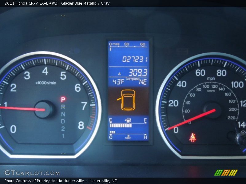 Glacier Blue Metallic / Gray 2011 Honda CR-V EX-L 4WD
